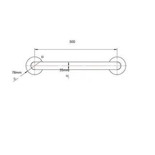 Asa Recta Inox 30cm Negra - Imagen 2
