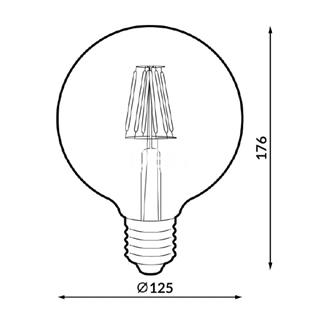 Bombilla LED FILAMENTO G125 6W - Imagen 2