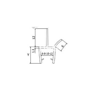 Goma Junta Ala Central y Lateral 1m 6mm - Imagen 2